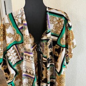 Deisgner Inspired Multi-Colored Scarf Cardigan